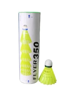11335 {Pack of 6} 350 Nylon Shuttlecock | Stable Flight & Fast Recovery | Durable Badminton Shuttlecock