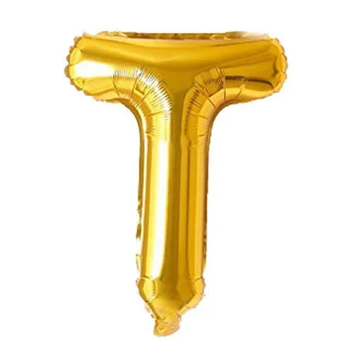 9032 (10 pcs) T Gold Letter Foil Balloon