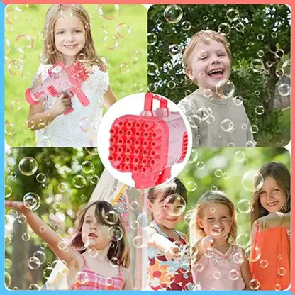 20124 45 Holes Big Bubbles Gatling Machine, Battery Operated Electric Gun Toy Toy Bubble Maker