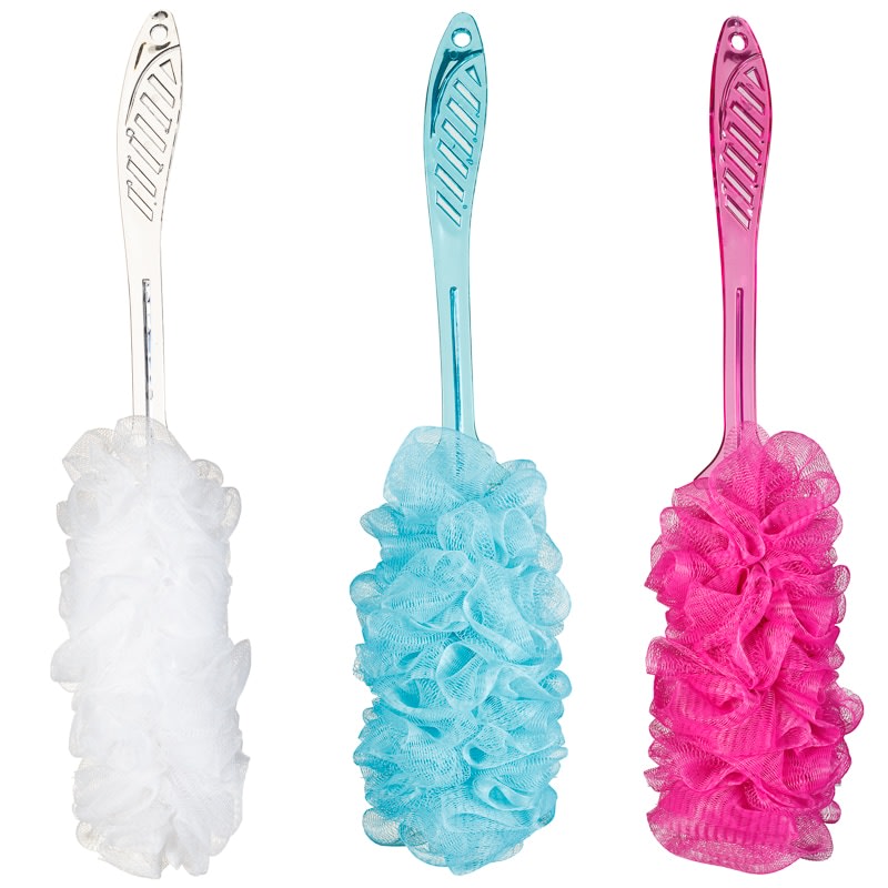 20976 Luxury Bath Brush for Men & Women with Long Handle | Soft Bristle Body Scrubber & Back Cleaning Brush for Bath | Dead Skin Exfoliator, Skin Massager & Shower Brush for Smooth Skin {Multicolor}