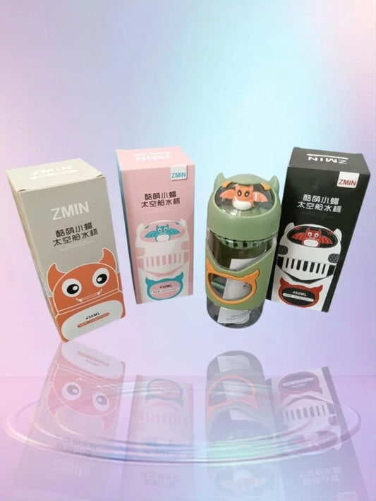 GB 4806 Multi Design Cute Mix Cartoon Sipper school Bottle for Kids 450 ml Water Bottle