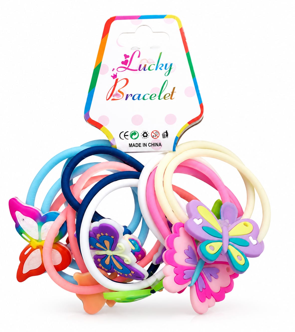 20810 (Pack of 12) Colorful Bracelet for Girls | Soft Silicone Stretch Bracelet | Cute Kids Fashion Accessory {Random Design}