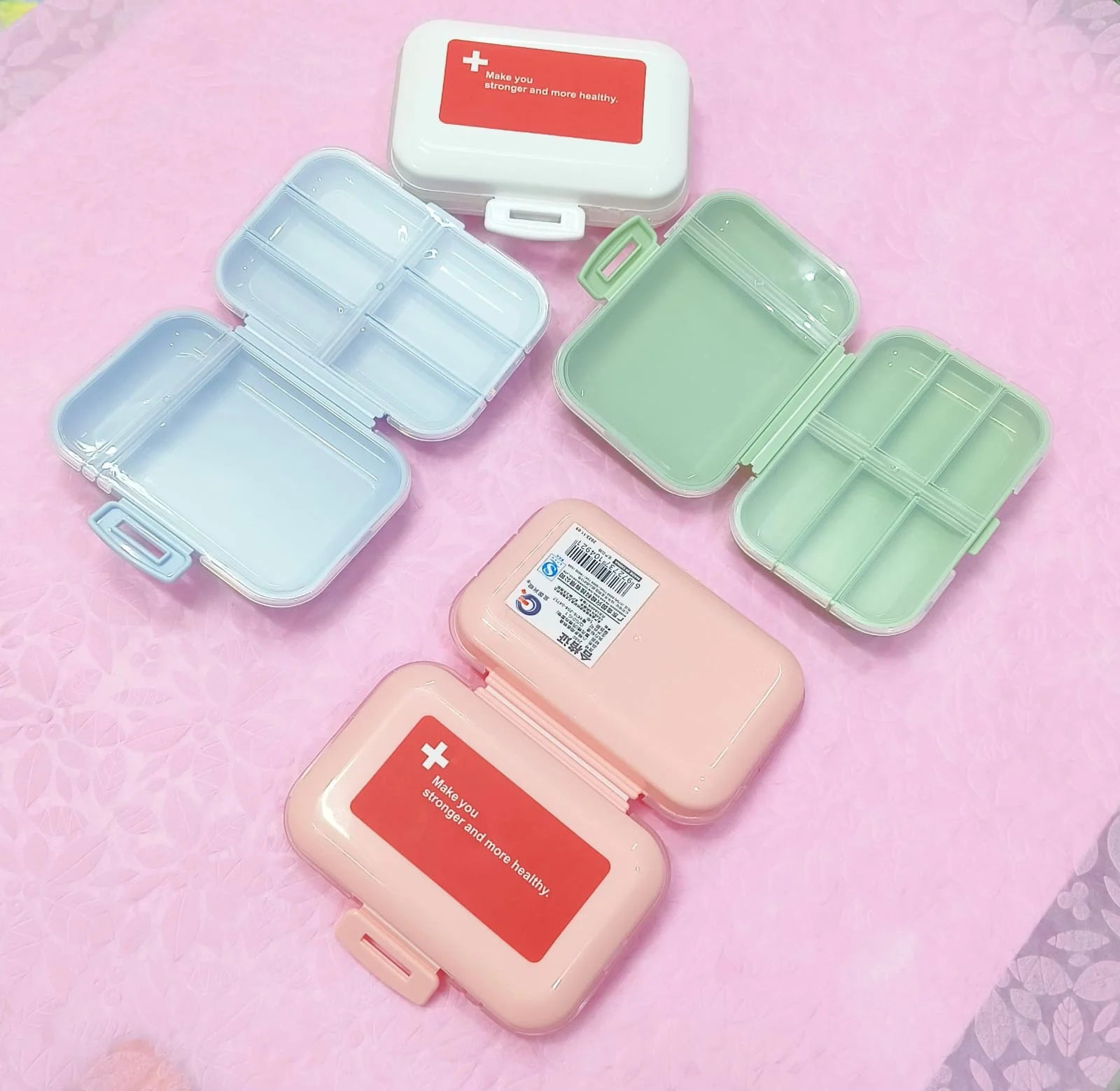 7047 8 Compartments Pill Case Organizer Travel Pill Box Moisture Proof Small Daily Pill Box