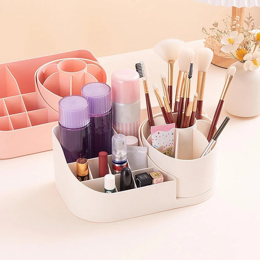 10368 360° Rotating Makeup Brushes Organizer, Cosmetics Organizer, Durable Makeup Box
