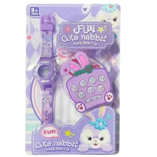 20041 cartoon electronic watch, children’s pocket mini whack-a-mole game machine, little girl toy watch set