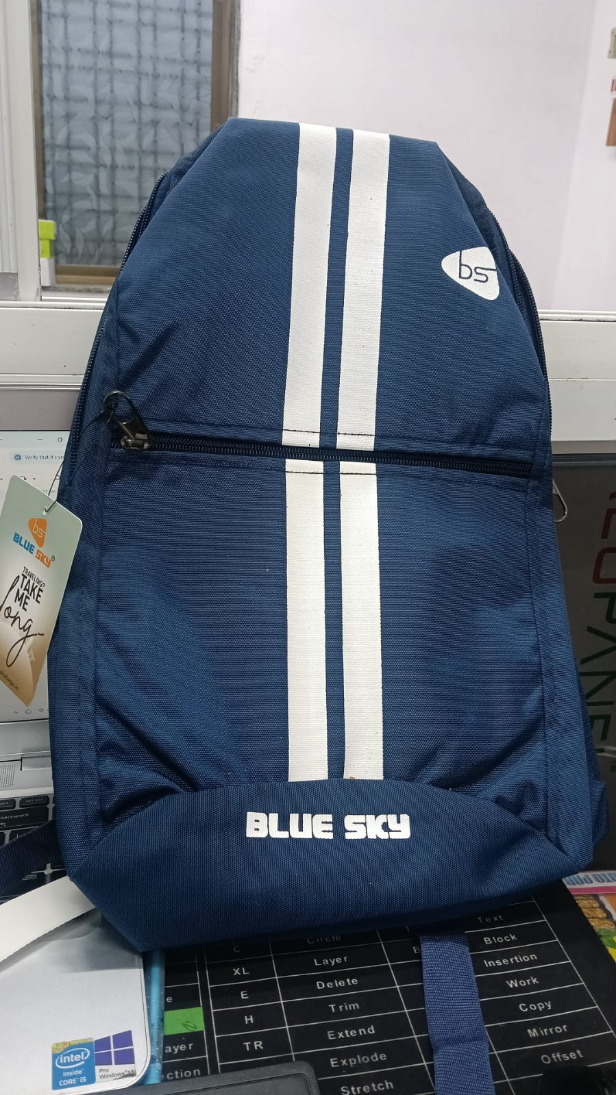 20459 School bag for all students above  with 2 compartment, Water-Resistant, Durable, and Stylish {Multicolor} Size=41*27*13Cm