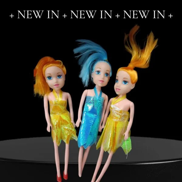 20045 3 Pretty Fashionable Beautiful Sisters Baby Dolls with Beautiful Hairs and Movable Body Parts for Kids