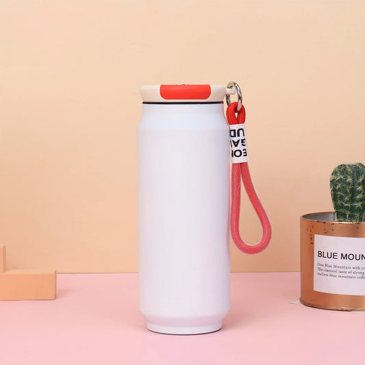 20527  {500 ML} 304 Stainless Steel Vacuum Cup Bottle with Fashion Rope Carrying Loop {Multicolor}