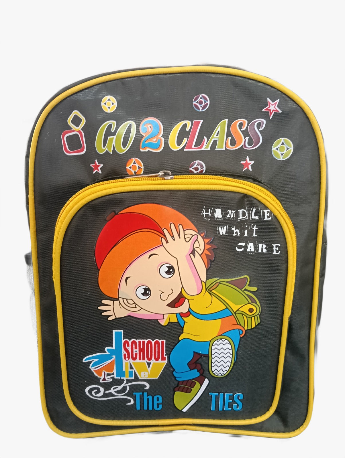 20411 Cartoon Printed Bag for Kids {2 Compartment} Size=36*27*15 Cm {Random Color}