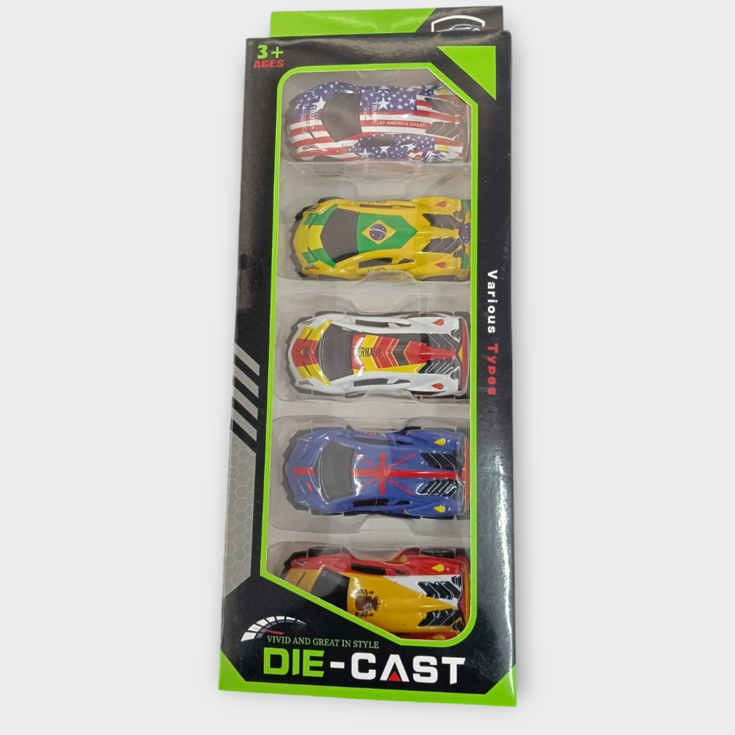 10622 Die- Cast car Pack of 5 Pull Back Mini Race Cars Set for Kids (Multicolor)