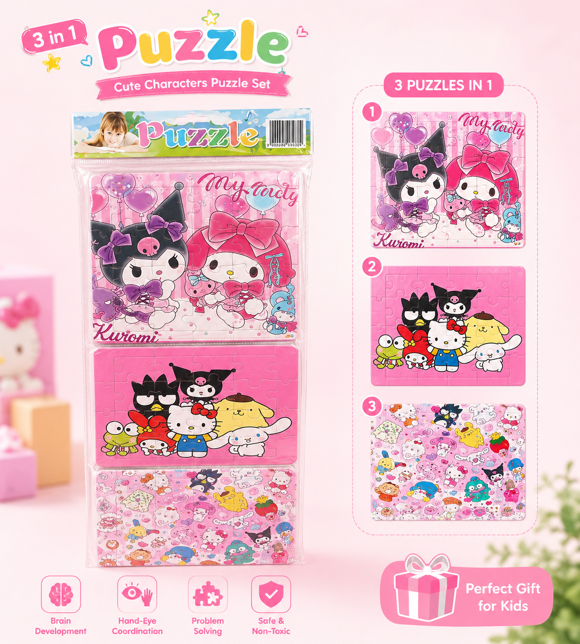 20614  Cartoon 3 Puzzle set Random Design