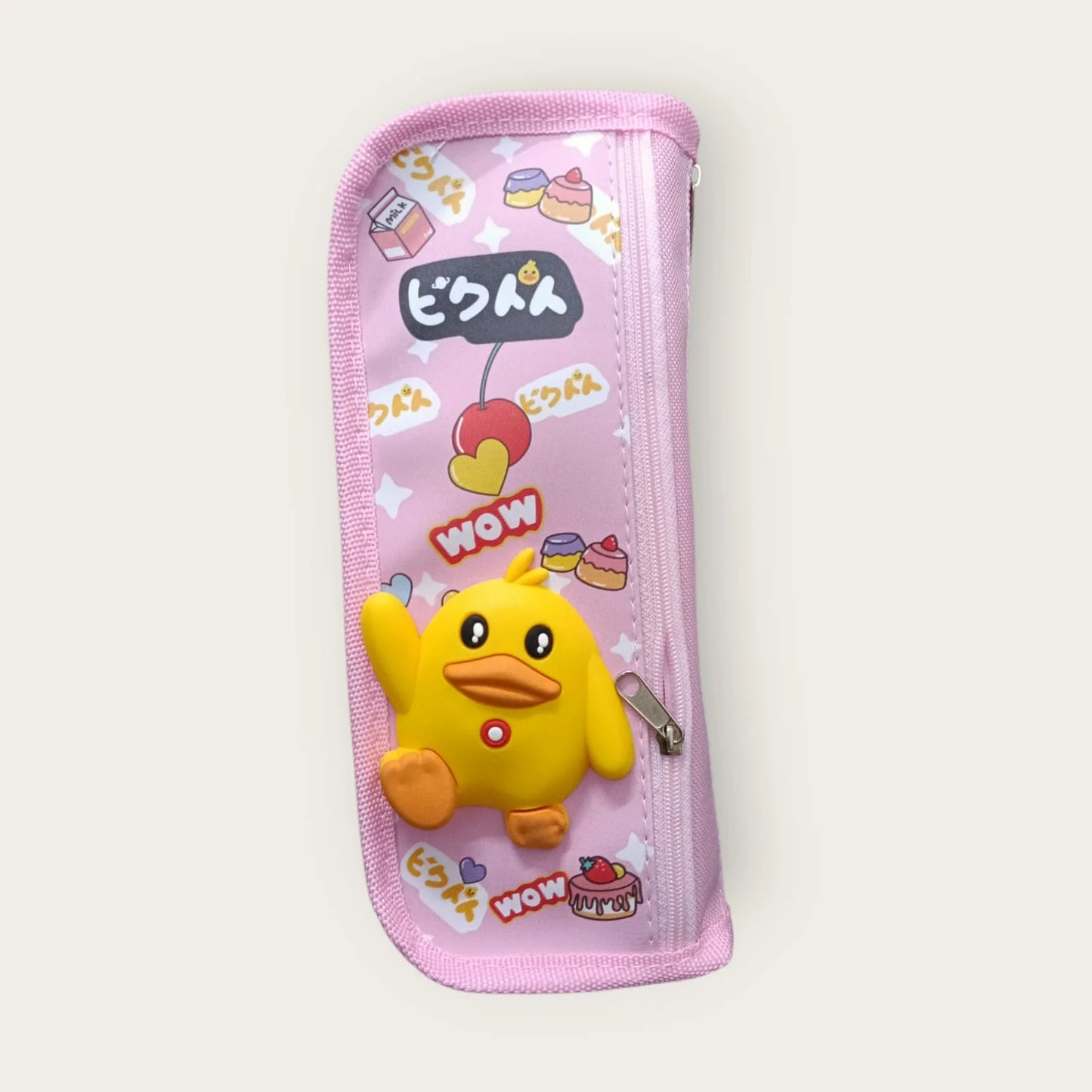 20057 3D Duck Pencil Pouch for Boys and Girls Pencil Case School Stationery 2 Zipper {Random Design}