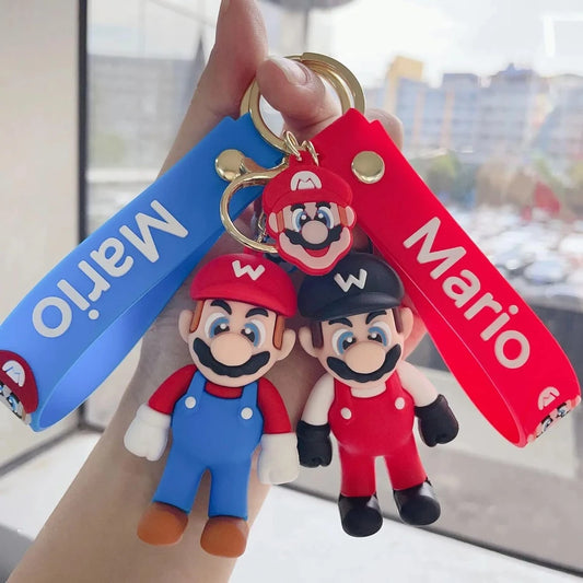 20179 Creations Super Game Mario Luigi 3D Character Figure Silicone Charm Keychain