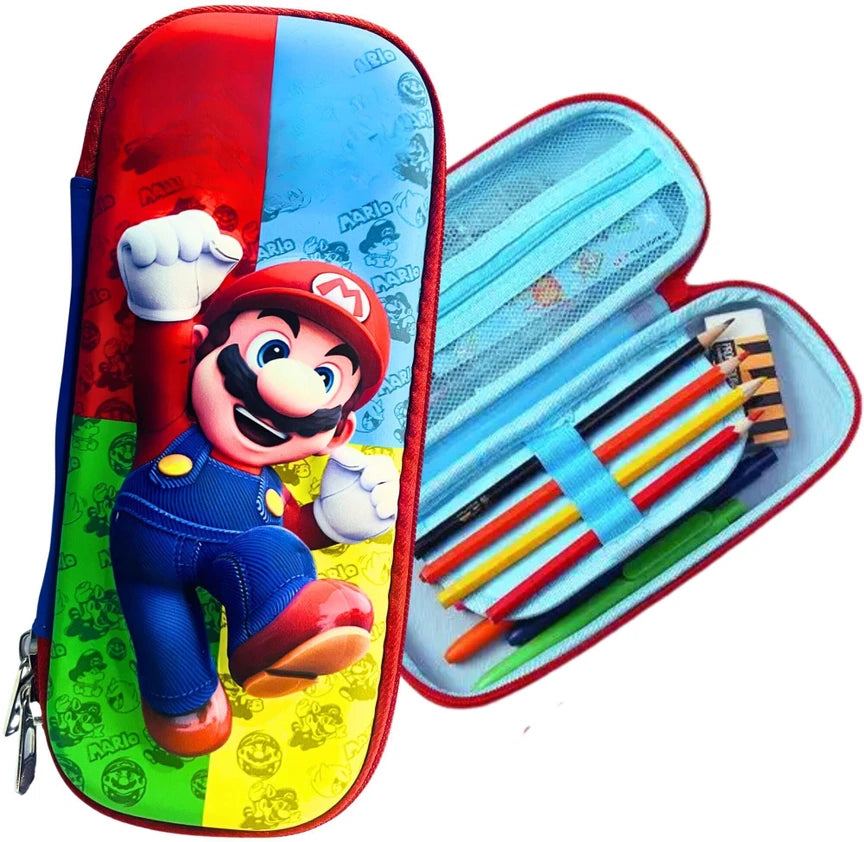 20744 3D Super Hero Pen Pencil Case 1Pc with Large Capacity,Trendy Geometry Pencils Box for Kids {Random Design}