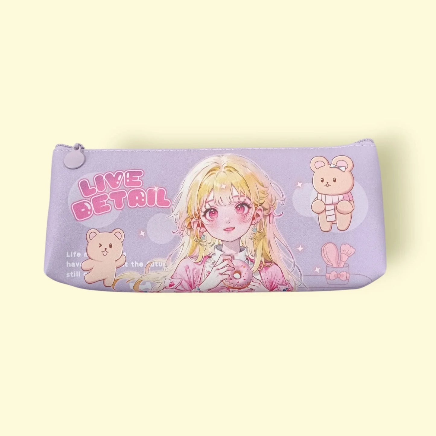 10721 Pencil Pouch for Boys and Girls Pencil Case School Stationery 1 Zipper {Random Design}