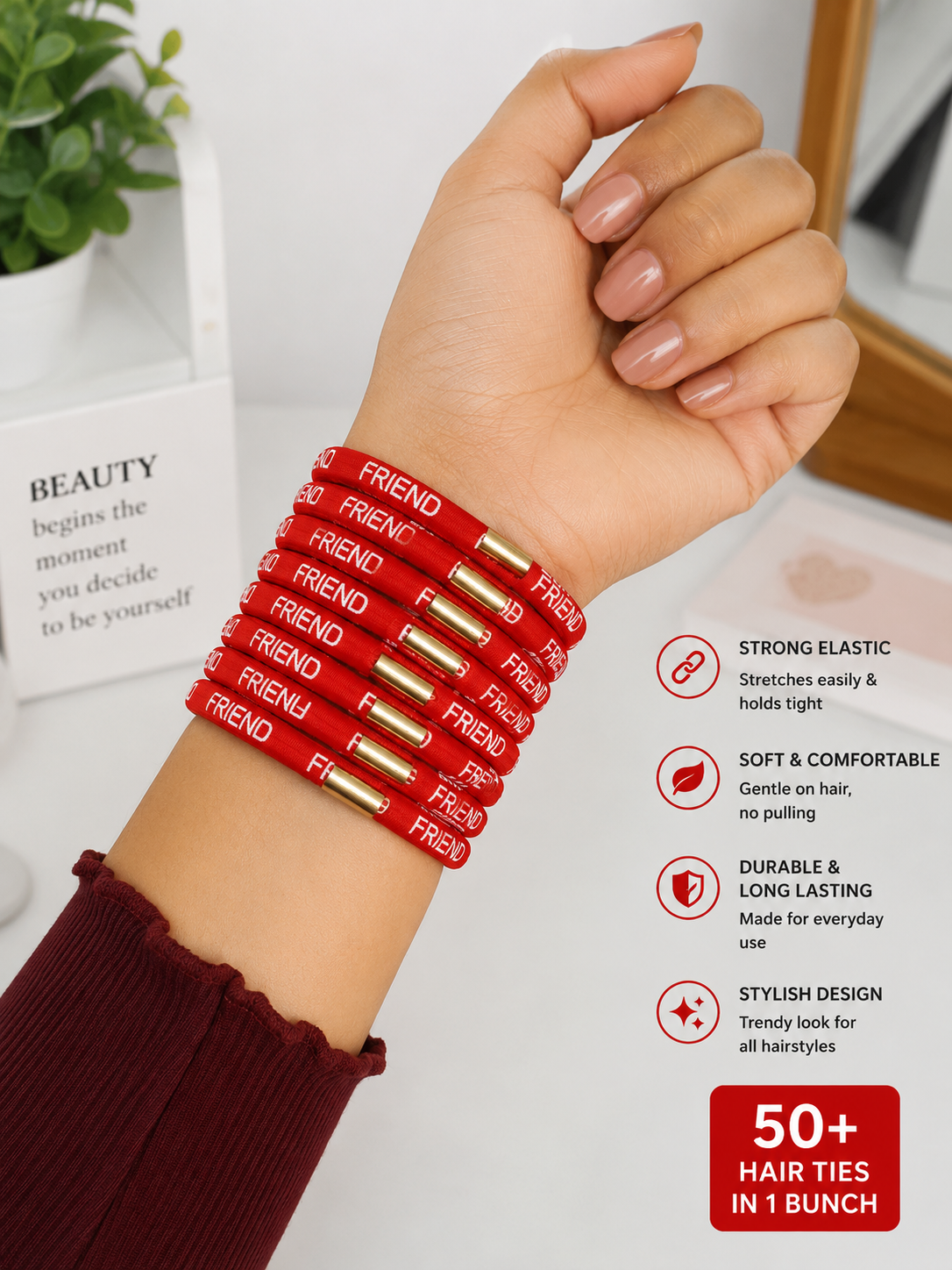 20790 {90 Pcs} Red Friendship Band Set for Boys and Girls