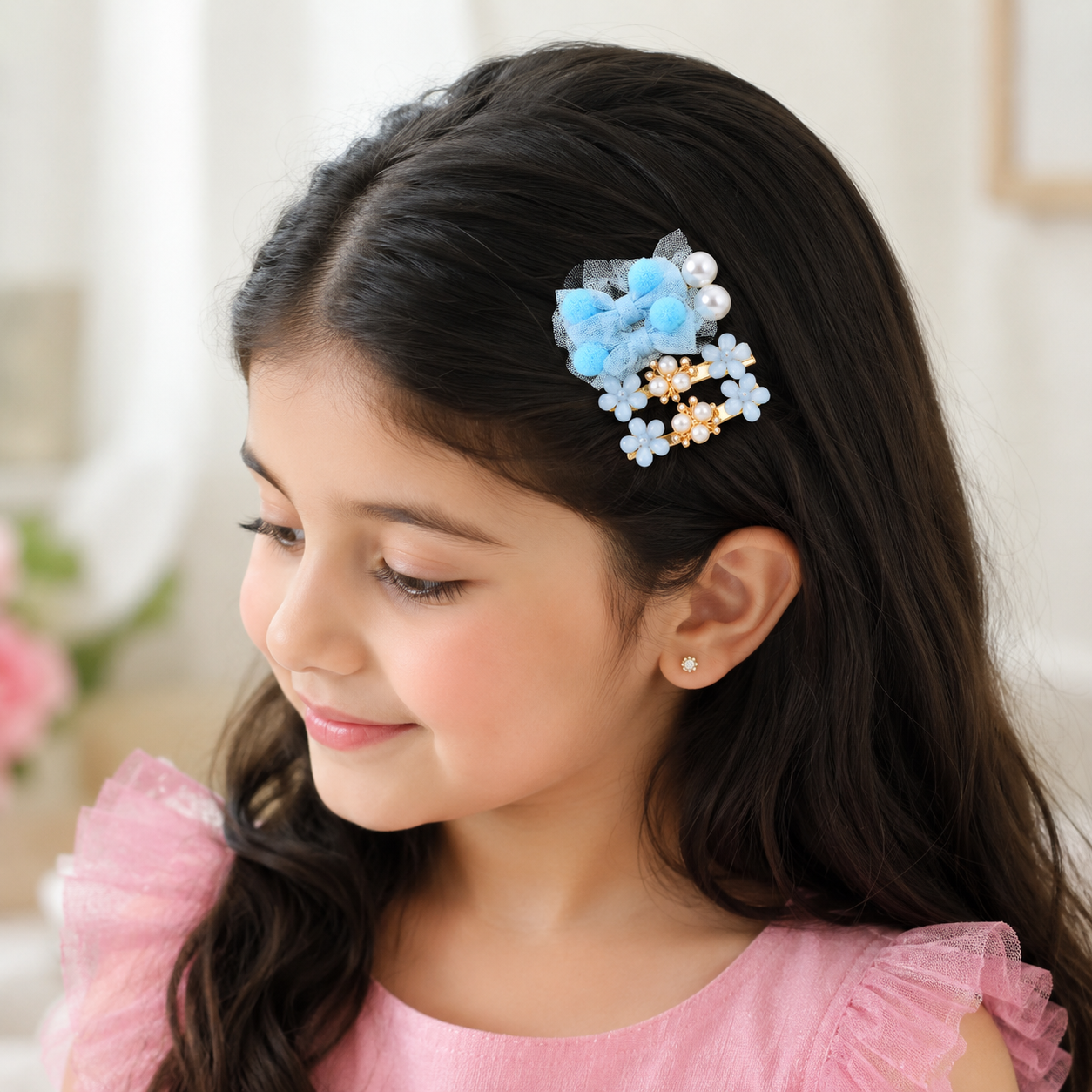 20902 Floral Pearl Hair Clips for Women & Girls | Pack of 12 Stylish clips