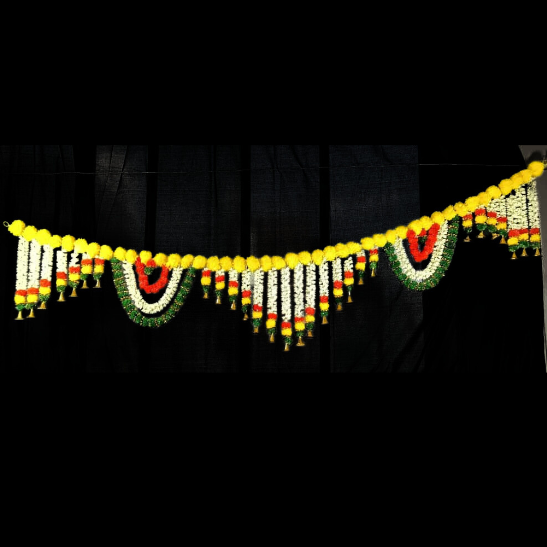 11155 Shobha Sanskruti Artificial Mogra Flowers I Heavy Door Hanging Toran I Bandhanwar for All Festivals Decoration {6 Feet}