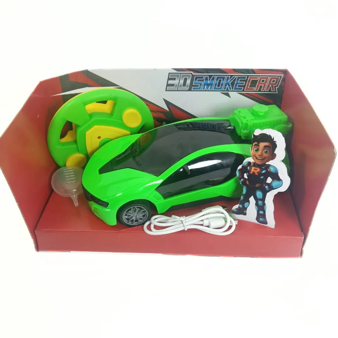 ITW 8328-CH 3D Smoke Spray RC Car – High-Speed Remote Control Car with Smoke & App Control LED Lights, Type C Rechargeable RC Toy for Kids & Adults (Random Colour)