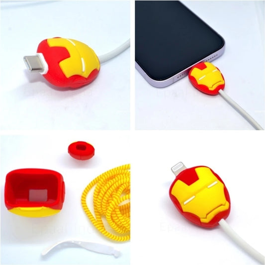 20679 Cute Cartoon Data Cable Case for Samsung 25W USB-C Power Adapter Charger, Cartoon 3D Design Protective Case {Random Design}