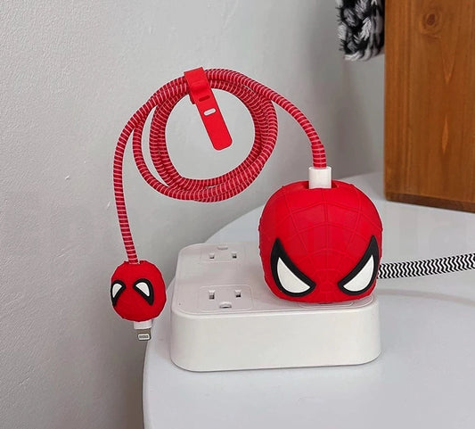 20679 Cute Cartoon Data Cable Case for Samsung 25W USB-C Power Adapter Charger, Cartoon 3D Design Protective Case {Random Design}