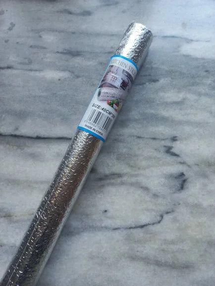 2589 Meters Kitchen Waterproof Self-Adhesive Anti-Mold and Heat Resistant Oil Proof Aluminium Foil Paper Sticker Roll for Kitchen Wall (Silver)