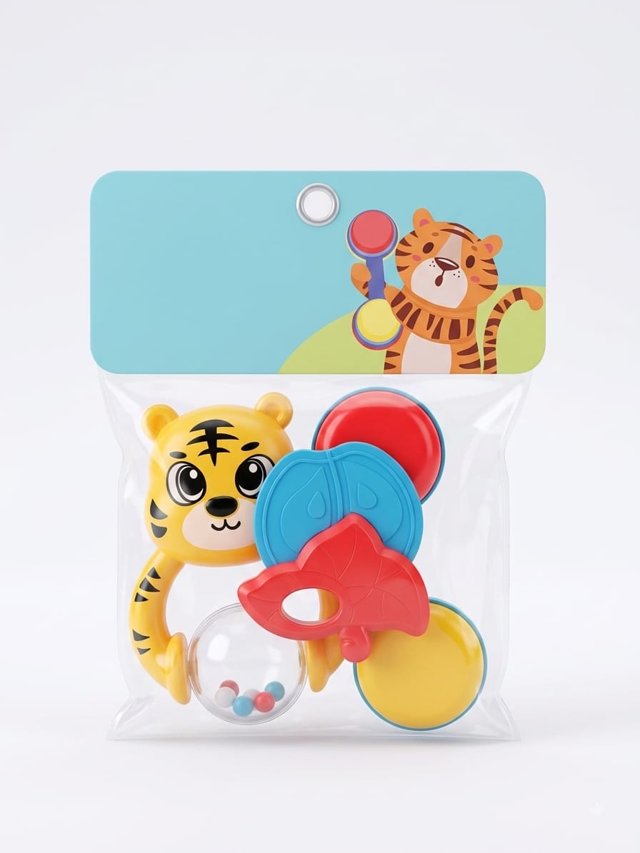 LM-R018 (3PCS) Plastic Colorful Grab Rattles Toys for New Born Baby & Infants, Early Age Toys for Kids, Infant Toys, Newborn Baby Gift Toys