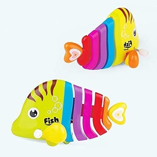 6637 Colorful Movable Animal Fish Toy/Toy for Toddlers/Gear Wind Up Fish Toy for Girls & Boys || Crawling Toys for Birthday Gift - Multicolour