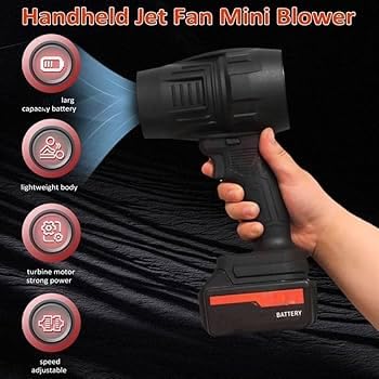 21100 Cordless Electric Air Blower, Portable Turbo Jet Fan with High-Power Brushless Motor for Car, Home, Garage, Outdoor and Road Cleaning