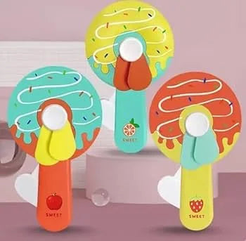 11183 Hand PressFan for Kids, Small PocketFan for Outdoor,Safe Mini ManualFan, Portable SummerFan Toy For Kids