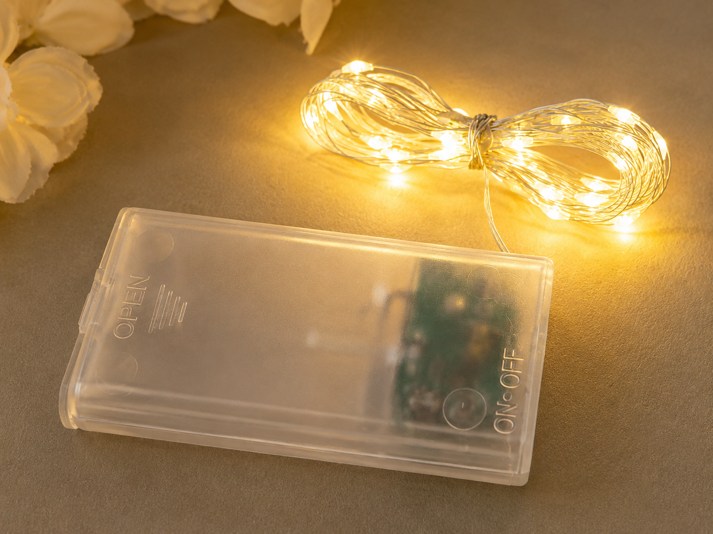 20917 Warm White LED Fairy String Lights with Battery Box | Decorative Copper Wire Lights for Home, Bedroom, Diwali & Party Décor