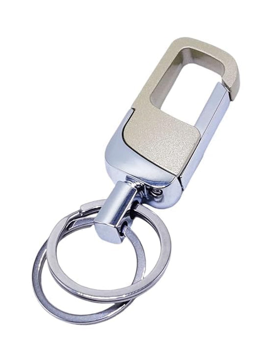 VA013-Q Portable Double Ring Keychain & Key Holder For Car & Bike’s Anti-Lost Key Chain For Gift Boys Girls & Friends  {Random Design}