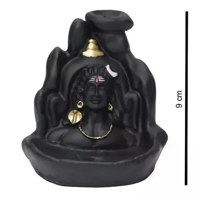10012 Lord Shiva Adiyogi Shiva Backflow Smoke Fountain Incense Holder Burner with 8
