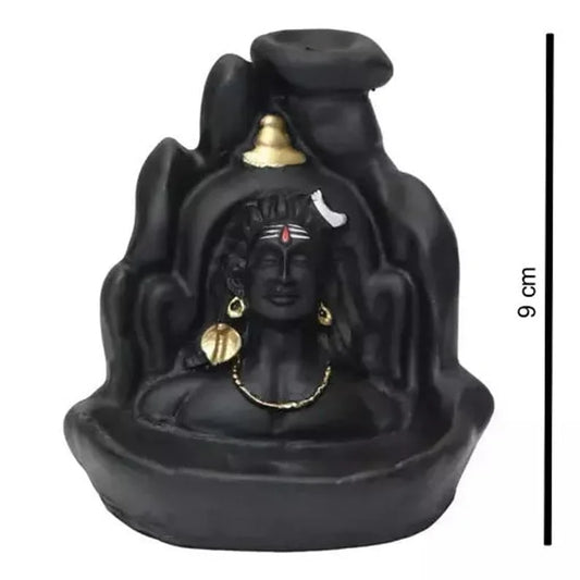 10012 Lord Shiva Adiyogi Shiva Backflow Smoke Fountain Incense Holder Burner with 8