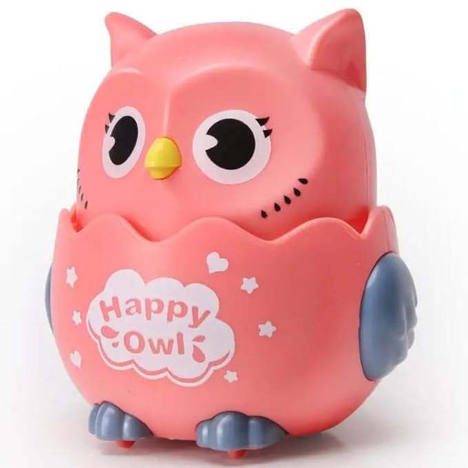 20325 Happy Owl Press and Go Owl Toys, Educational Crawling Toy for Kids Random Colours