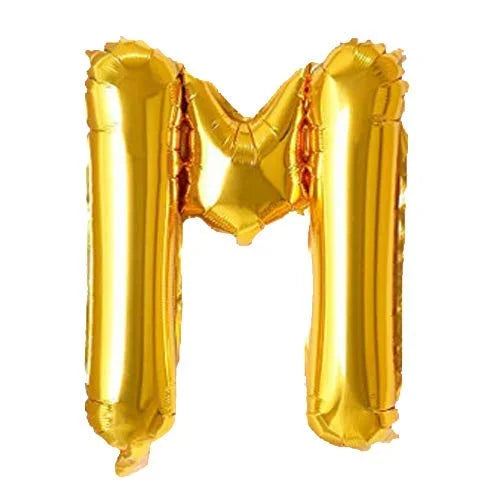 9021 (10 pcs) M Gold Letter Foil Balloon