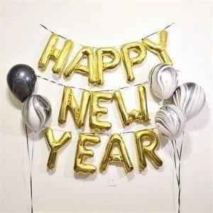 10023 Happy New Year Gold Letter Balloon Alphabet Foil Balloons