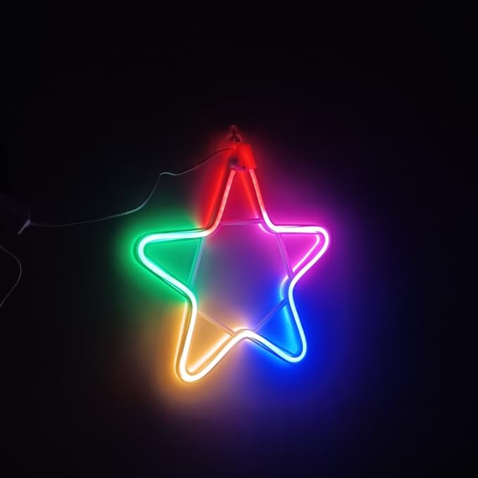 20902 Decorative Neon Light Waterproof Hanging Light For Indoor and Outdoor Decoration with Hanging Hook (Star)