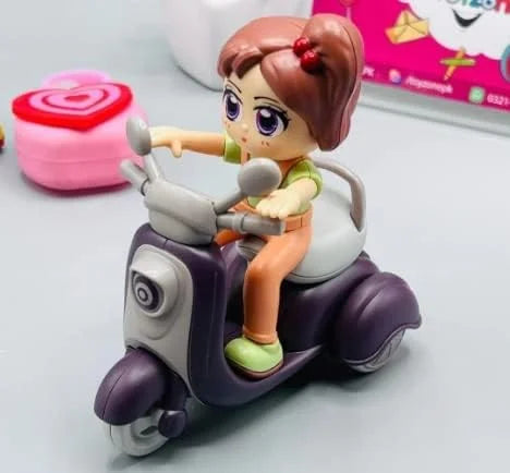 11176 Scooter Toy for Kids – Cute Girl Rider Figure with Swing & Inertia Functions – Durable Friction-Powered Vehicle for Toddlers – Fun Pretend Play