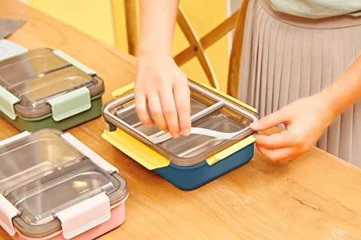 10652 2 Compartment Leak Proof Insulated Stainless Steel Bpa Free Insulated Lunch/Tiffin Box With Removable Inner Plate For Women&Men Office