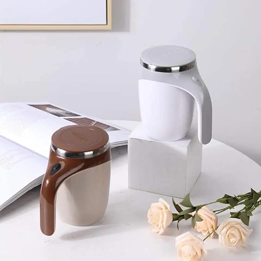 DTM-360 Automatic Magnetic Stirring Coffee Mug – Self Mixing Electric Cup for Coffee, Milk & Cocoa | Battery Operated Rotating Mug for Home, Office & Travel (380 ml)
