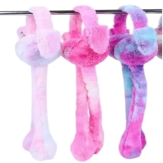 20330 Soft & Warm Winter Ear Muffs | Plush Faux Fur Ear Warmers for Long Fluffy Ears Cold Weather {Multicolor}