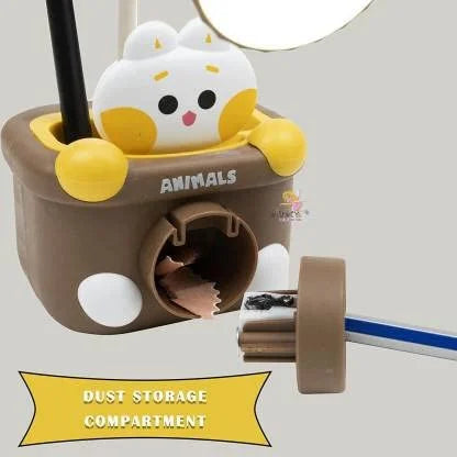 8051 Table Lamp Desk Lamp Rechargeable with Pen Holder & Sharpener, Study Desk Light for Study