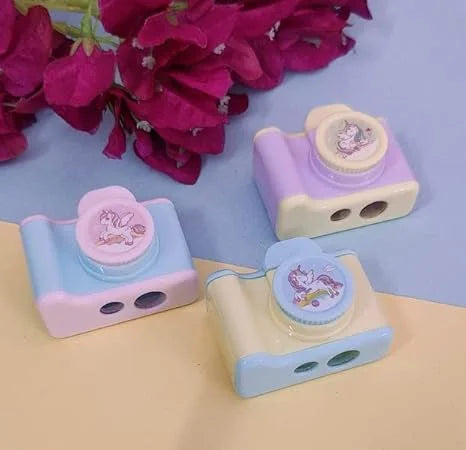688 Double Hole Fast Camera Pencil Sharpener for Kids, School Stationery {Multicolor}