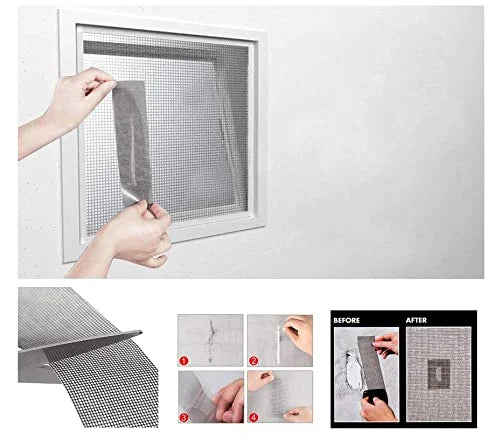 201600 Mosquito Net Patch Repair Tape Self-Adhesive Color Black, Size -2 Meter X 50 MM (Pack of 1), Door Net