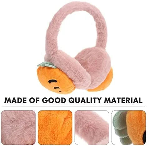 11213 Winter Earmuff Cute Plush Comfy Breathable Ear Muff Ear Warmer Outdoor Ear Cover for Children Kids Cold Weather Fruit Carrot Earmuff Soft And Comfortable