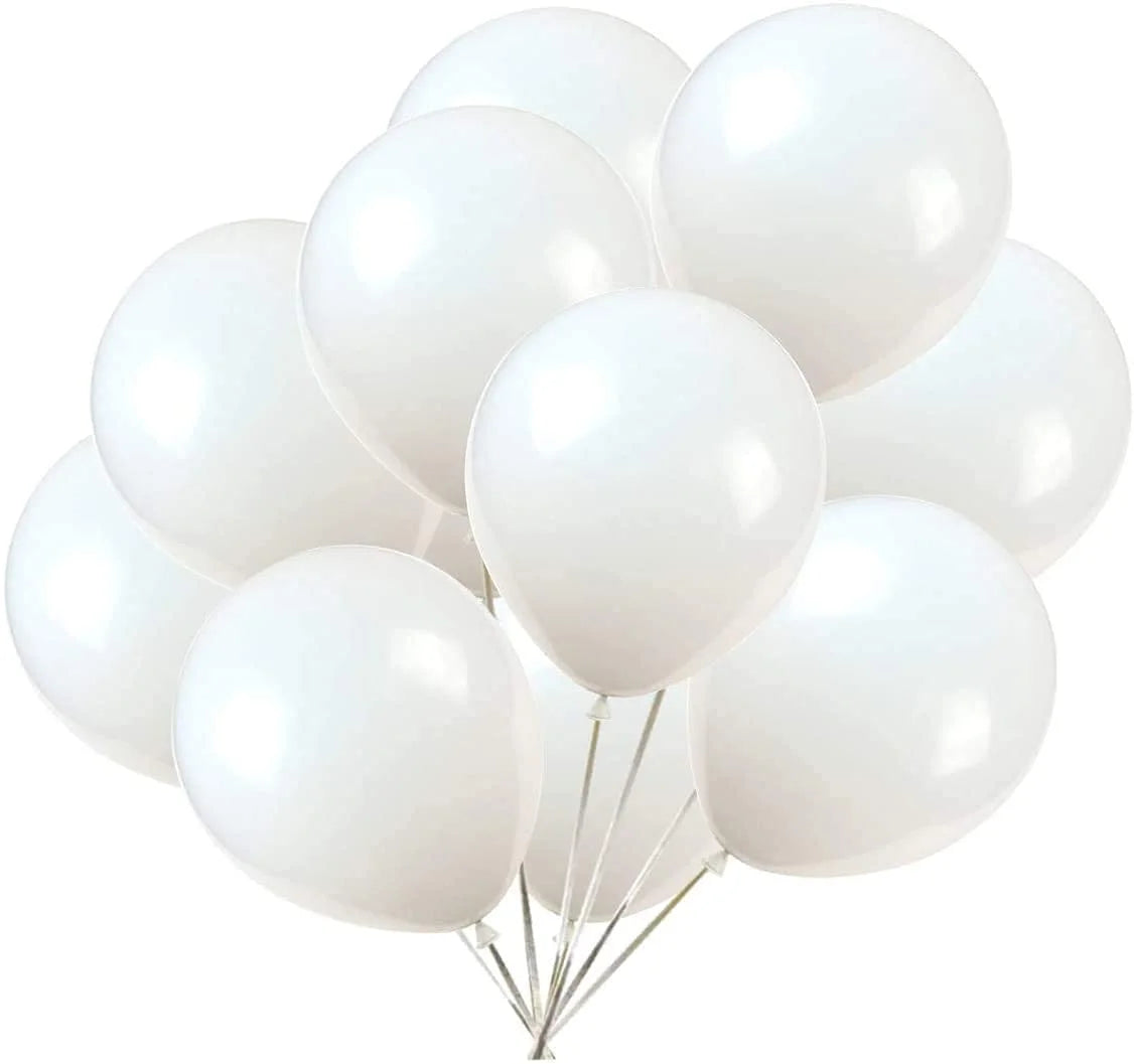 2035 (50 Pcs) White Metallic Balloons
