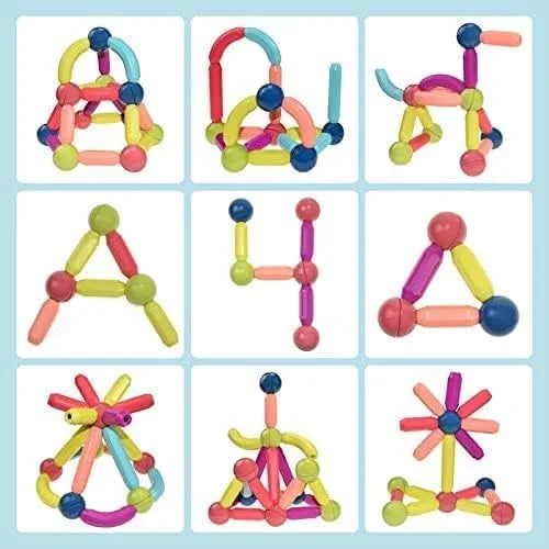 11184 {36 Pcs} Magnetic Toy Set,Magnetic Balls and Rods Building Blocks Set,Magnet Building Sticks Set,Vibrant Colors,Magnetic Stick Stacking,Stacking Toys for Boys and Girls