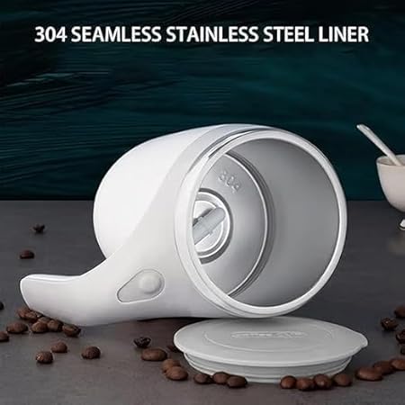DTM-360 Automatic Magnetic Stirring Coffee Mug – Self Mixing Electric Cup for Coffee, Milk & Cocoa | Battery Operated Rotating Mug for Home, Office & Travel (380 ml)