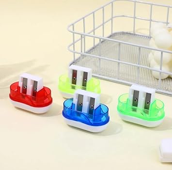 20612 Multicolor Earbuds Shaped Pencil Sharpener Portable Plastic Sharpener for Kids School Office Use Compact Lightweight Durable Stationery Pencil Easy Grip Design